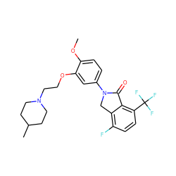 COc1ccc(N2Cc3c(F)ccc(C(F)(F)F)c3C2=O)cc1OCCN1CCC(C)CC1 ZINC000028819792