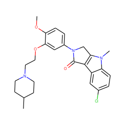 COc1ccc(N2Cc3c(c4cc(Cl)ccc4n3C)C2=O)cc1OCCN1CCC(C)CC1 ZINC000003987584