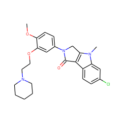 COc1ccc(N2Cc3c(c4ccc(Cl)cc4n3C)C2=O)cc1OCCN1CCCCC1 ZINC000003987590