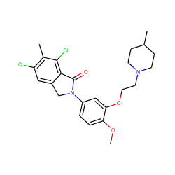 COc1ccc(N2Cc3cc(Cl)c(C)c(Cl)c3C2=O)cc1OCCN1CCC(C)CC1 ZINC000028819812