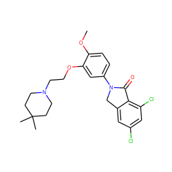 COc1ccc(N2Cc3cc(Cl)cc(Cl)c3C2=O)cc1OCCN1CCC(C)(C)CC1 ZINC000028819857