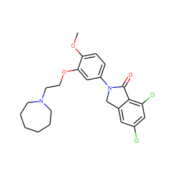 COc1ccc(N2Cc3cc(Cl)cc(Cl)c3C2=O)cc1OCCN1CCCCCC1 ZINC000028819859