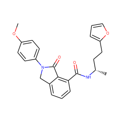 COc1ccc(N2Cc3cccc(C(=O)N[C@@H](C)CCc4ccco4)c3C2=O)cc1 ZINC000005006053