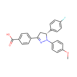 COc1ccc(N2N=C(c3ccc(C(=O)O)cc3)C[C@@H]2c2ccc(F)cc2)cc1 ZINC000058582752