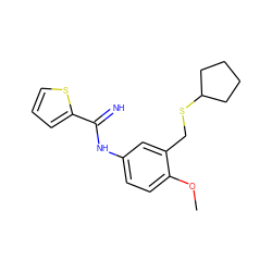 COc1ccc(NC(=N)c2cccs2)cc1CSC1CCCC1 ZINC000169350832