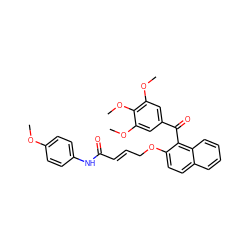 COc1ccc(NC(=O)/C=C/COc2ccc3ccccc3c2C(=O)c2cc(OC)c(OC)c(OC)c2)cc1 ZINC000034802596