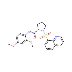 COc1ccc(NC(=O)[C@@H]2CCCN2S(=O)(=O)c2cccc3cccnc23)c(OC)c1 ZINC000006577656
