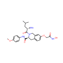 COc1ccc(NC(=O)[C@@H]2Cc3ccc(OCC(=O)NO)cc3CN2C(=O)[C@@H](N)CC(C)C)cc1 ZINC000072104817