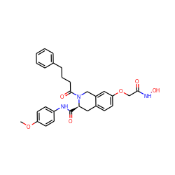 COc1ccc(NC(=O)[C@@H]2Cc3ccc(OCC(=O)NO)cc3CN2C(=O)CCCc2ccccc2)cc1 ZINC000072173014
