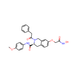 COc1ccc(NC(=O)[C@@H]2Cc3ccc(OCC(=O)NO)cc3CN2C(=O)Cc2ccccc2)cc1 ZINC000072171936