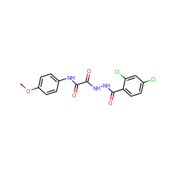 COc1ccc(NC(=O)C(=O)NNC(=O)c2ccc(Cl)cc2Cl)cc1 ZINC000002352487