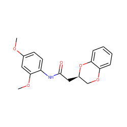 COc1ccc(NC(=O)C[C@@H]2COc3ccccc3O2)c(OC)c1 ZINC000000619811