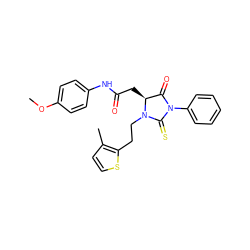 COc1ccc(NC(=O)C[C@H]2C(=O)N(c3ccccc3)C(=S)N2CCc2sccc2C)cc1 ZINC000001442568