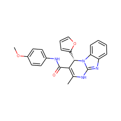 COc1ccc(NC(=O)C2=C(C)Nc3nc4ccccc4n3[C@H]2c2ccco2)cc1 ZINC000064454380