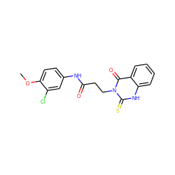 COc1ccc(NC(=O)CCn2c(=S)[nH]c3ccccc3c2=O)cc1Cl ZINC000002971883