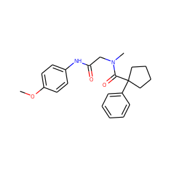 COc1ccc(NC(=O)CN(C)C(=O)C2(c3ccccc3)CCCC2)cc1 ZINC000006875418