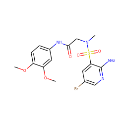 COc1ccc(NC(=O)CN(C)S(=O)(=O)c2cc(Br)cnc2N)cc1OC ZINC000020484241