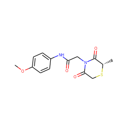 COc1ccc(NC(=O)CN2C(=O)CS[C@@H](C)C2=O)cc1 ZINC000002711147