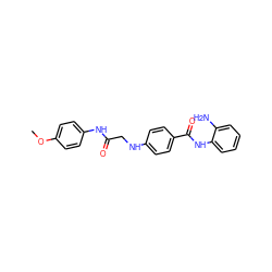 COc1ccc(NC(=O)CNc2ccc(C(=O)Nc3ccccc3N)cc2)cc1 ZINC000084730136
