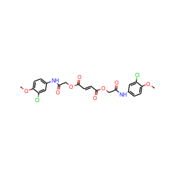 COc1ccc(NC(=O)COC(=O)/C=C/C(=O)OCC(=O)Nc2ccc(OC)c(Cl)c2)cc1Cl ZINC000008774736