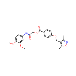 COc1ccc(NC(=O)COC(=O)c2ccc(OCc3c(C)noc3C)cc2)cc1OC ZINC000003332150