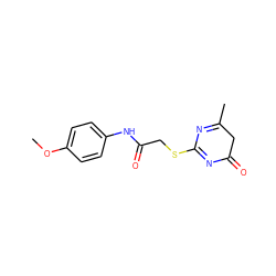 COc1ccc(NC(=O)CSC2=NC(=O)CC(C)=N2)cc1 ZINC000000226400