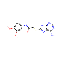 COc1ccc(NC(=O)CSc2nc3c(N)ncnc3[nH]2)cc1OC ZINC000299822226