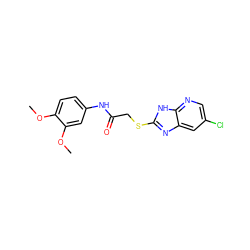 COc1ccc(NC(=O)CSc2nc3cc(Cl)cnc3[nH]2)cc1OC ZINC000005310416