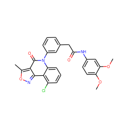 COc1ccc(NC(=O)Cc2cccc(-n3c(=O)c4c(C)onc4c4c(Cl)cccc43)c2)cc1OC ZINC000013439790