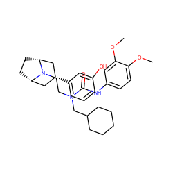 COc1ccc(NC(=O)N(CCN2[C@H]3CC[C@@H]2C[C@H](c2cccc(O)c2)C3)CC2CCCCC2)cc1OC ZINC000117290379