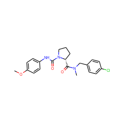 COc1ccc(NC(=O)N2CCC[C@@H]2C(=O)N(C)Cc2ccc(Cl)cc2)cc1 ZINC000040394210