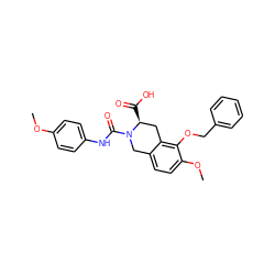 COc1ccc(NC(=O)N2Cc3ccc(OC)c(OCc4ccccc4)c3C[C@@H]2C(=O)O)cc1 ZINC000027712633