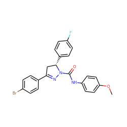 COc1ccc(NC(=O)N2N=C(c3ccc(Br)cc3)C[C@@H]2c2ccc(F)cc2)cc1 ZINC001772649019