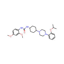 COc1ccc(NC(=O)NC2CCC(N3CCN(c4ccccc4OC(C)C)CC3)CC2)c(OC)c1 ZINC000053021603