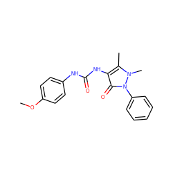 COc1ccc(NC(=O)Nc2c(C)n(C)n(-c3ccccc3)c2=O)cc1 ZINC000004908625