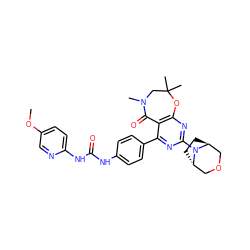 COc1ccc(NC(=O)Nc2ccc(-c3nc(N4[C@H]5CC[C@H]4COC5)nc4c3C(=O)N(C)CC(C)(C)O4)cc2)nc1 ZINC000205330379