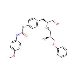 COc1ccc(NC(=O)Nc2ccc(C[C@@H](CO)NC[C@H](O)COc3ccccc3)cc2)cc1 ZINC000028356973