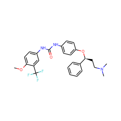 COc1ccc(NC(=O)Nc2ccc(O[C@@H](CCN(C)C)c3ccccc3)cc2)cc1C(F)(F)F ZINC000169345051