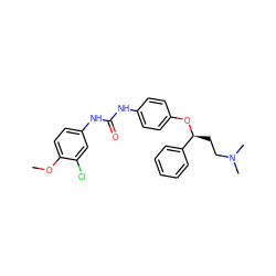 COc1ccc(NC(=O)Nc2ccc(O[C@@H](CCN(C)C)c3ccccc3)cc2)cc1Cl ZINC000169345049