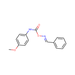 COc1ccc(NC(=O)O/N=C/c2ccccc2)cc1 ZINC000000291237