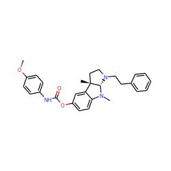 COc1ccc(NC(=O)Oc2ccc3c(c2)[C@]2(C)CCN(CCc4ccccc4)[C@@H]2N3C)cc1 ZINC000049035396