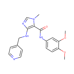 COc1ccc(NC(=O)c2c(NCc3ccncc3)ncn2C)cc1OC ZINC000028889750