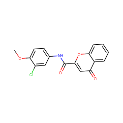 COc1ccc(NC(=O)c2cc(=O)c3ccccc3o2)cc1Cl ZINC000000460363