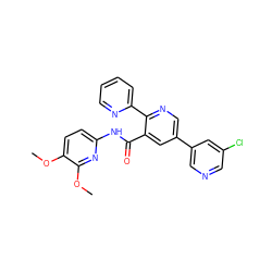 COc1ccc(NC(=O)c2cc(-c3cncc(Cl)c3)cnc2-c2ccccn2)nc1OC ZINC001772586844