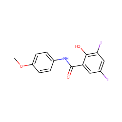 COc1ccc(NC(=O)c2cc(I)cc(I)c2O)cc1 ZINC000004014016