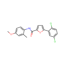 COc1ccc(NC(=O)c2ccc(-c3cc(Cl)ccc3Cl)o2)c(C)c1 ZINC000071332703