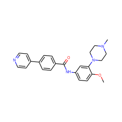 COc1ccc(NC(=O)c2ccc(-c3ccncc3)cc2)cc1N1CCN(C)CC1 ZINC000000606494