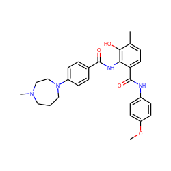 COc1ccc(NC(=O)c2ccc(C)c(O)c2NC(=O)c2ccc(N3CCCN(C)CC3)cc2)cc1 ZINC000299822305