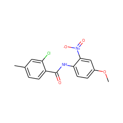 COc1ccc(NC(=O)c2ccc(C)cc2Cl)c([N+](=O)[O-])c1 ZINC000004702863