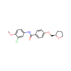 COc1ccc(NC(=O)c2ccc(OC[C@H]3CCCO3)cc2)cc1Cl ZINC000003615697